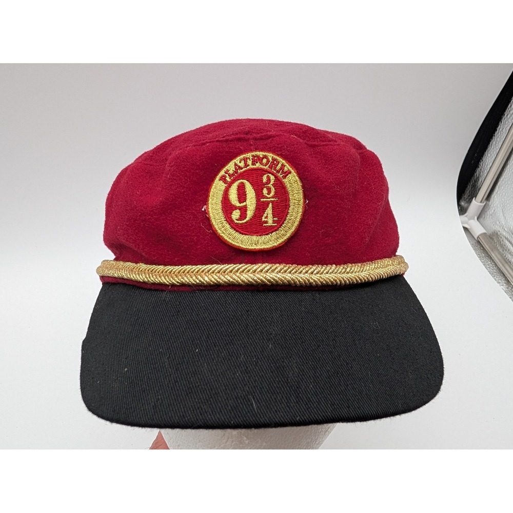 Harry Potter Platform 9 3/4 Conductor Hat Red Black Gold Elope Cosplay Cap